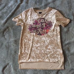 I can and I will velvet shirt